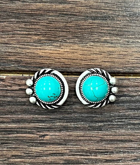 12mm Turquoise Stud Earrings