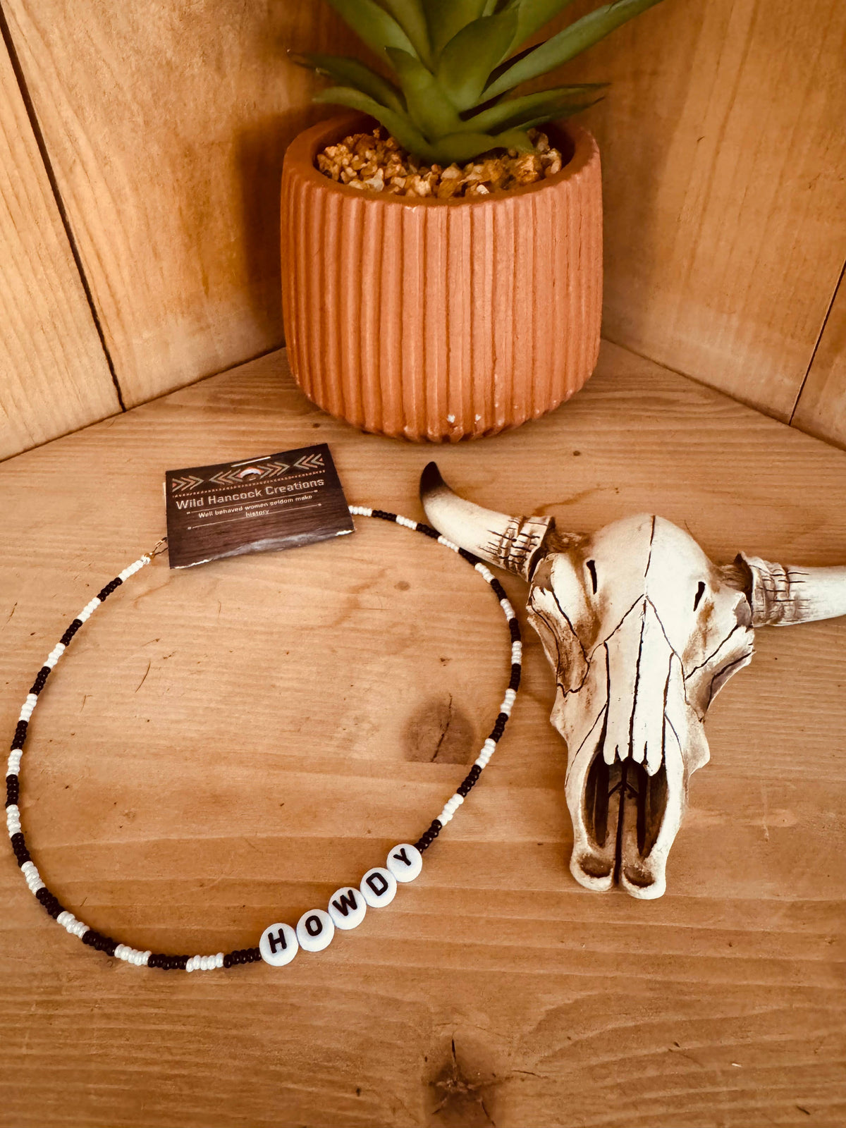 Checkered Seed Bead Western Choker