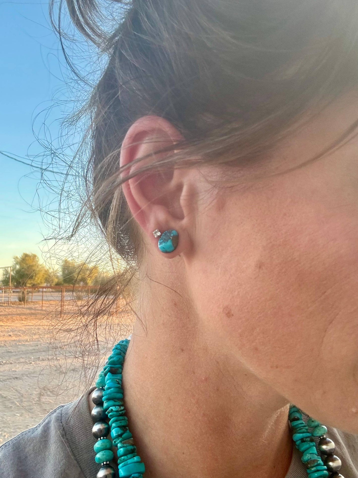 Kingman Turquoise Nugget Earrings