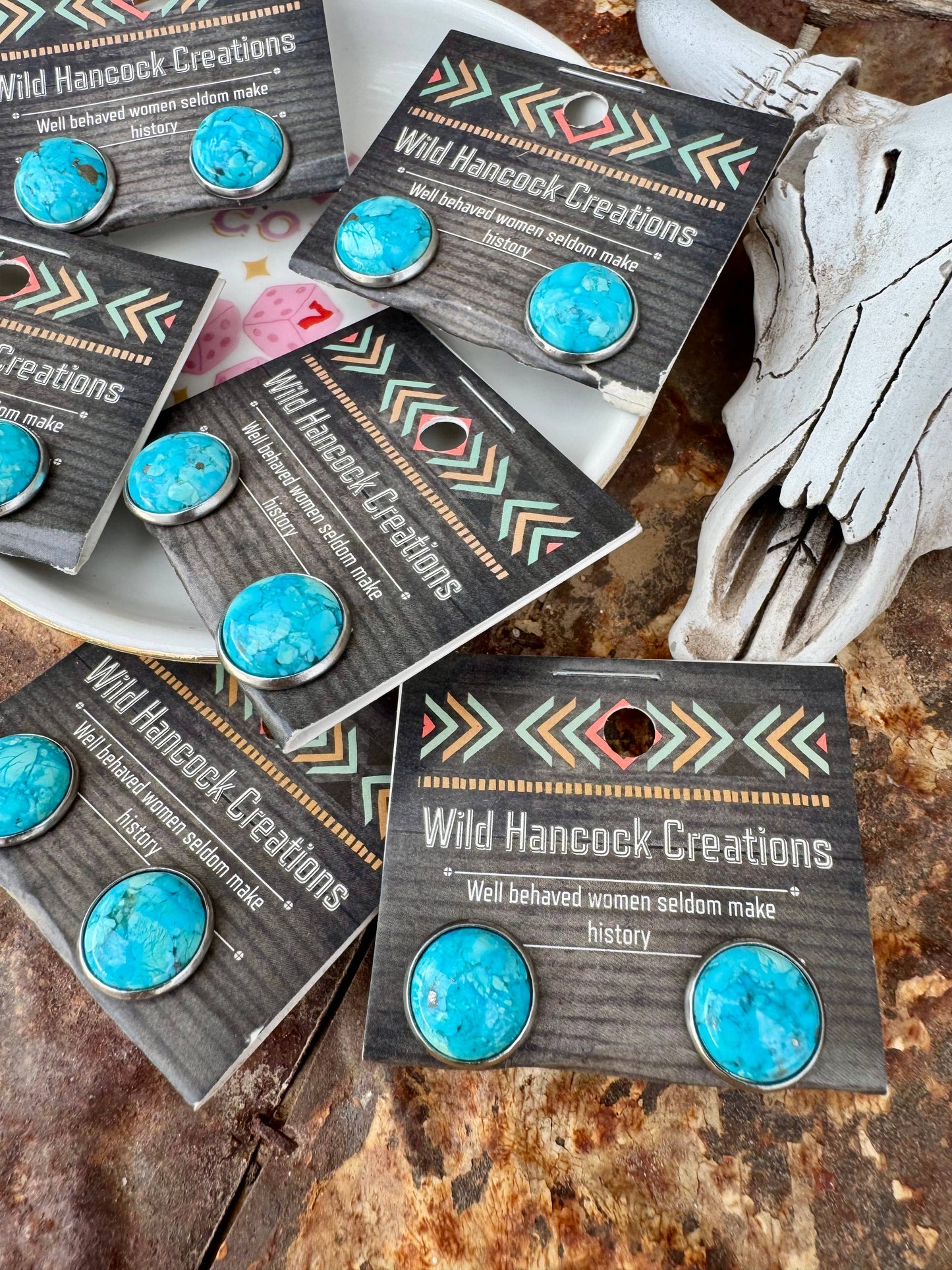 Sleeping Beauty Turquoise Stud Earrings